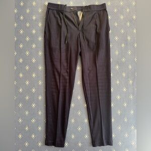 Men's Black Pinstripe Pants